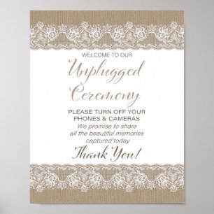 Burlap und Lace Rustic Wedding nicht angeschlossen Poster