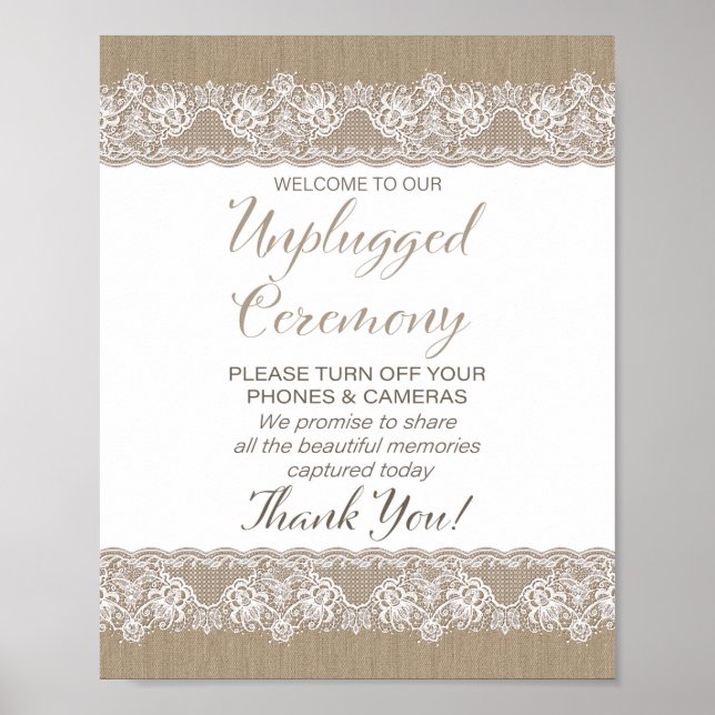 Burlap und Lace Rustic Wedding nicht angeschlossen Poster (Vorne)