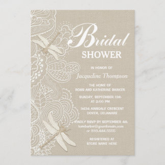 Burlap und Lace Rustikales Brautparty Einladung