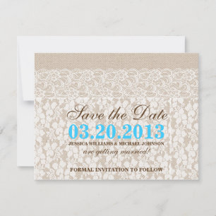 Burlap und Lace Save The Date