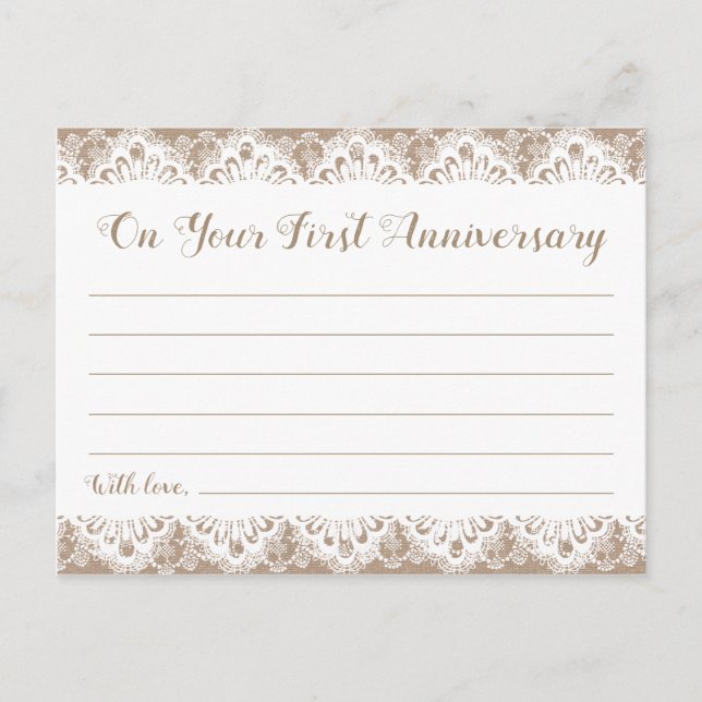 Burlap- und Lace Time Kapselkarten, rustikal Postkarte (Vorderseite)