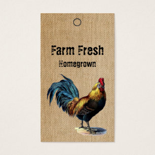 Burlap Vintag Rooster-Preisschilder