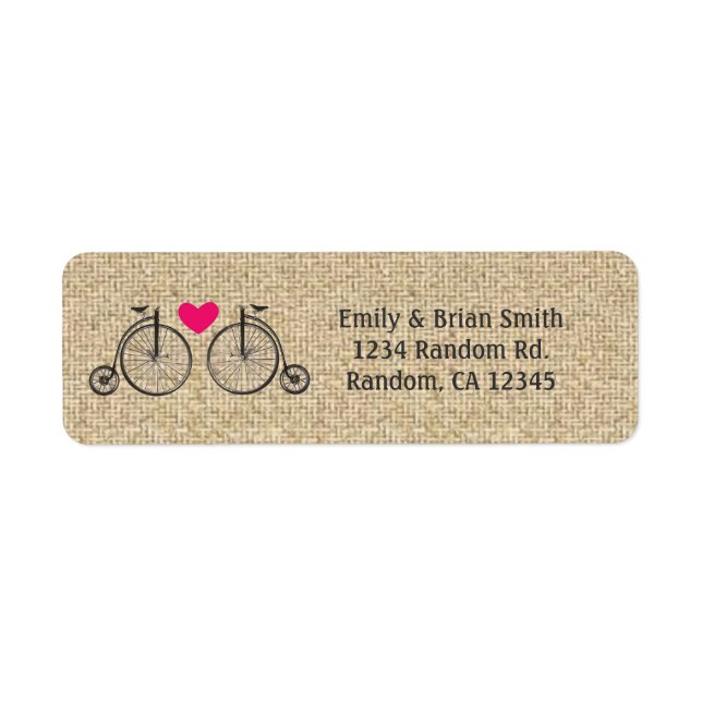 Burlap Vintage Fahrräder benutzerdefinierte Rückse (Vorne)