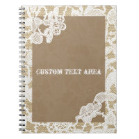 Burlap & White Floral Lace Elegantes Rustikales Jo