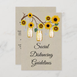 Burlap Yellow Floral Mason Jar Sicherheitsmaßnahme Begleitkarte