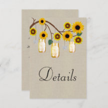Burlap Yellow Floral Mason Jars Hochzeitdetails