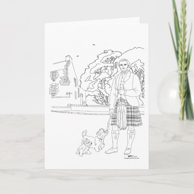 Burleigh Castle Highlander Westie Dogs Card Karte (Vorderseite)