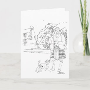 Burleigh Castle Highlander Westie Dogs Card Karte