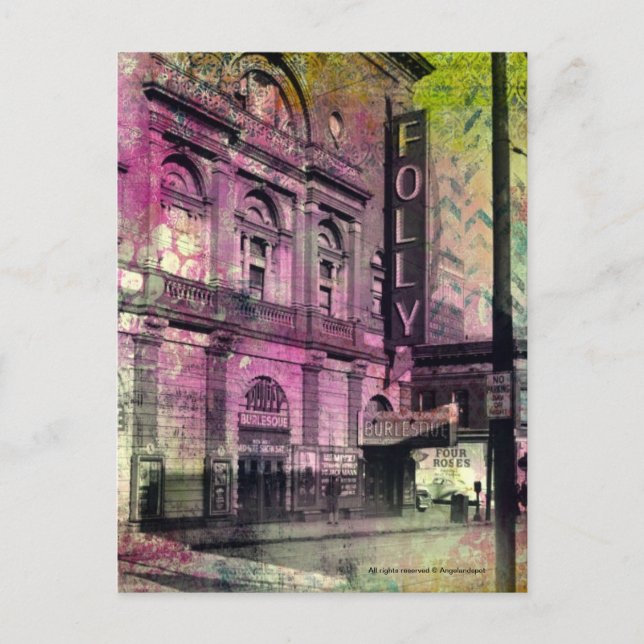 Burlesque Theather Grunge Postkarte (Vorderseite)