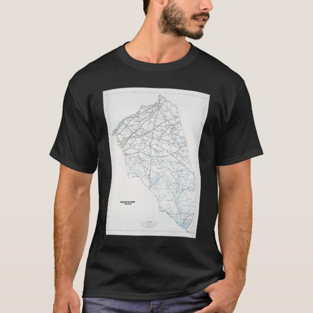 Burlington County NJ Map 1986 T-Shirt (Vorderseite)