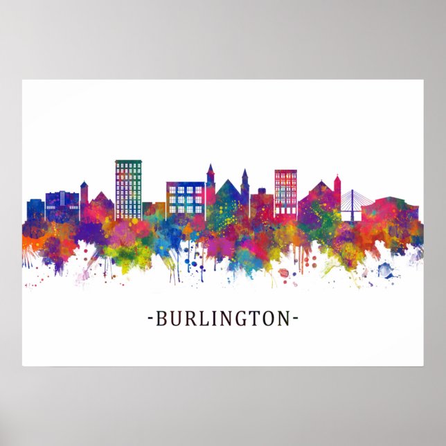 Burlington Iowa Skyline Poster (Vorne)