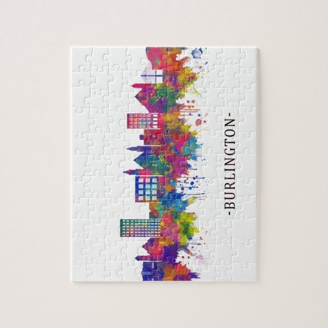 Burlington Iowa Skyline Puzzle (Vertikal)