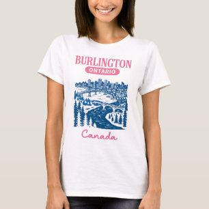 Burlington Ontario Kanada Süße Pastell-Skyline T-Shirt