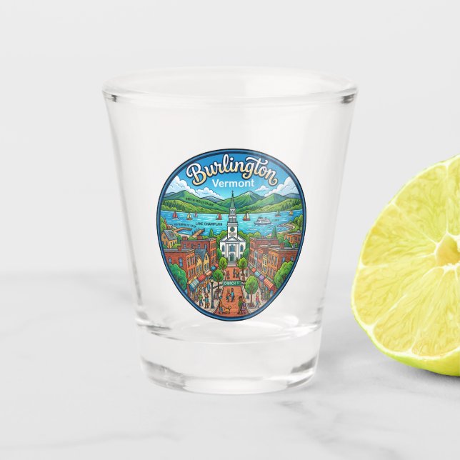 Burlington USA Schnapsglas (Vorderseite)