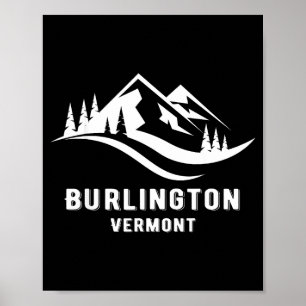 Burlington Vermont Berge Souvenir Andenken Poster
