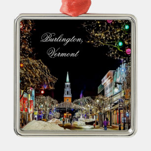 Burlington, Vermont Christmas Keepake Ornament Aus Metall