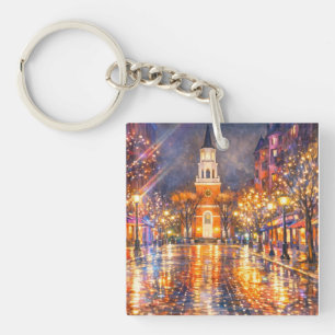 Burlington Vermont Church Street Acryl-Schlüsselan Schlüsselanhänger