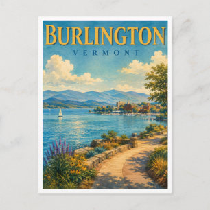 Burlington Vermont Lake Champlain GeoSaga Postkarte