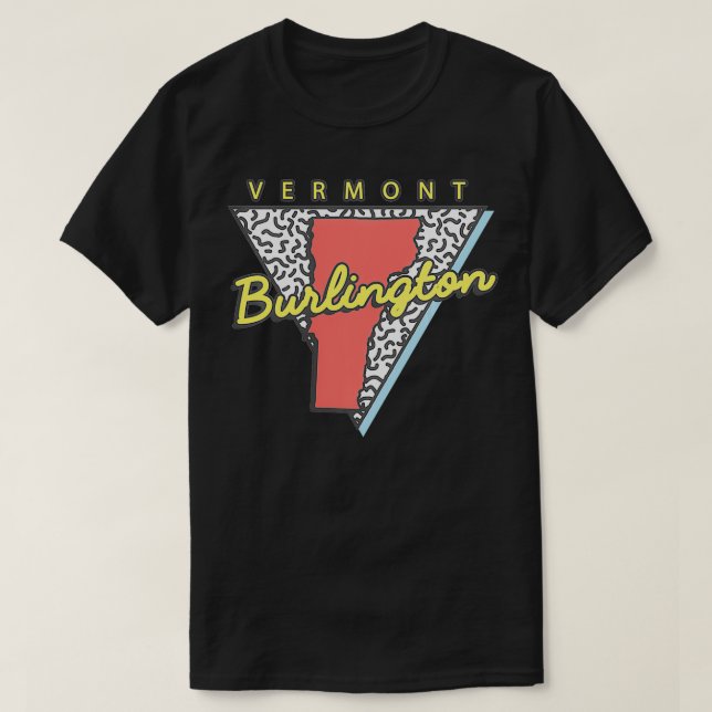 Burlington Vermont Retro Triangle VT City  T-Shirt (Design vorne)