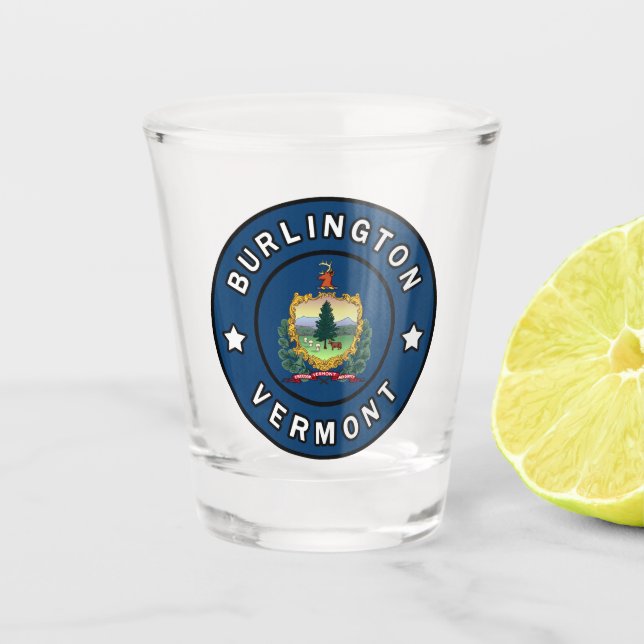 Burlington Vermont Schnapsglas (Vorderseite)