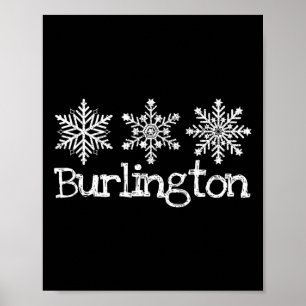 Burlington Vermont Schneeflocken Skifahren Rus Poster