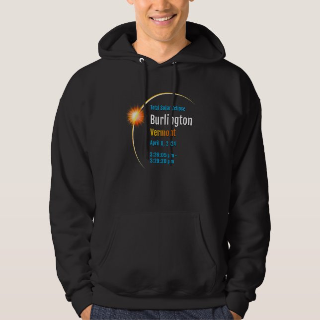 Burlington Vermont VT Total Solar Eclipse 2024  1  Hoodie (Vorderseite)