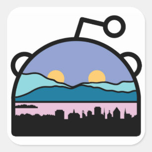 Burlington, VT Sub Reddit Logo Quadratischer Aufkleber
