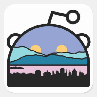 Burlington, VT Sub Reddit Logo Quadratischer Aufkleber
