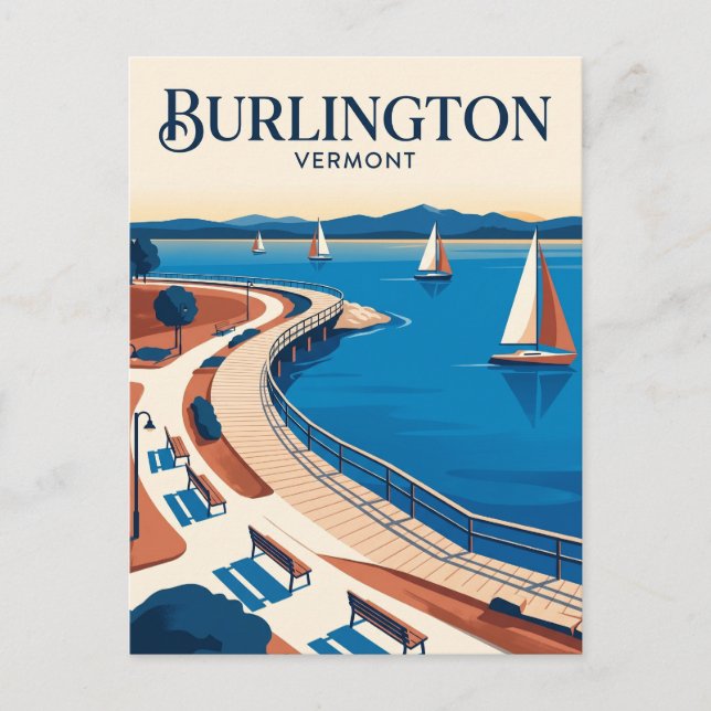 Burlington Waterfront Vermont Postkarte (Vorderseite)