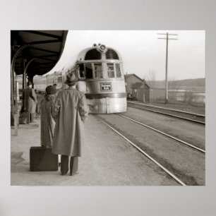 Burlington Zephyr Zug, 1940. Vintage Foto Poster