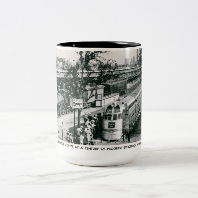 Burlingtonzephyr-Zug Vintag Zweifarbige Tasse (Mittel)