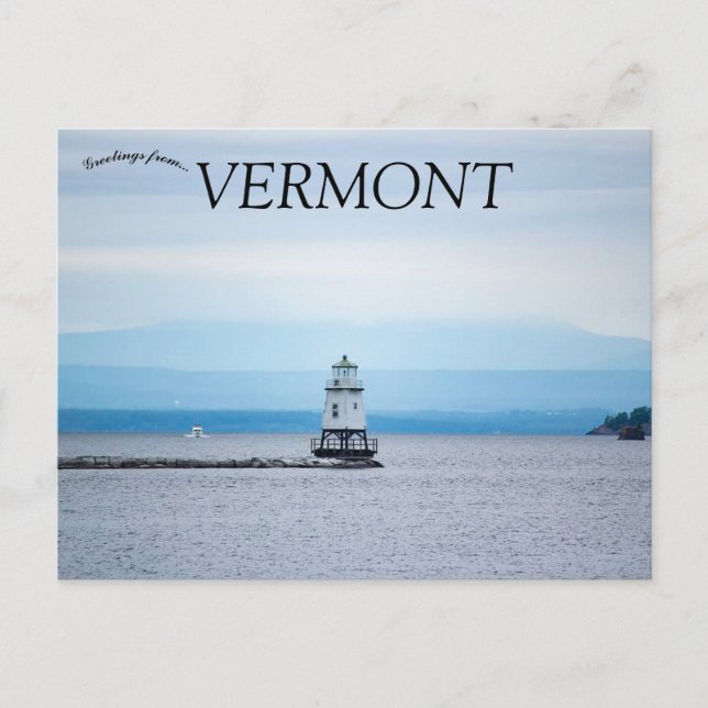 Burlinton Breakwater North Lighthouse Vermont Postkarte (Vorderseite)