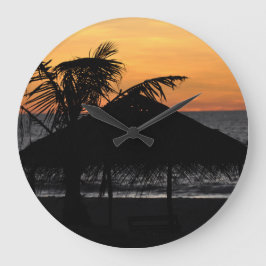 Burma beach sunset große wanduhr