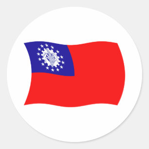 Burma-Flaggen-Aufkleber Runder Aufkleber