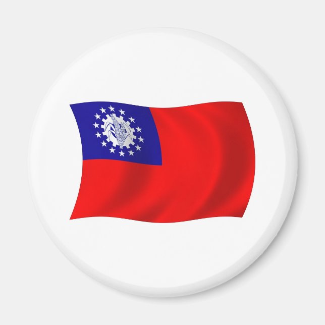 Burma-Flaggenmagnet Magnet (Vorne)