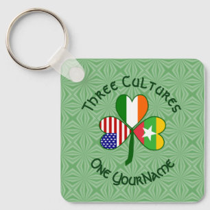Burma (Myanmar) Irland USA Flaggen Shamrock Name Schlüsselanhänger