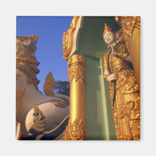 Burma (Myanmar), Rangoon (Yangon) Tempel Magnet