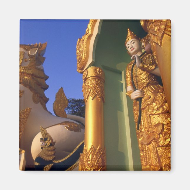 Burma (Myanmar), Rangoon (Yangon) Tempel Magnet (Vorne)