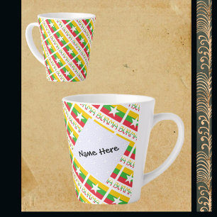 Burma und Myanmar-Flagge gekachelt personalisiert Milchtasse