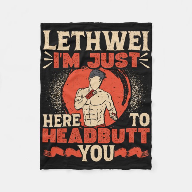 Burmese Boxing Headbutbut Lethwei Ausbildung Art o Fleecedecke (Vorderseite)