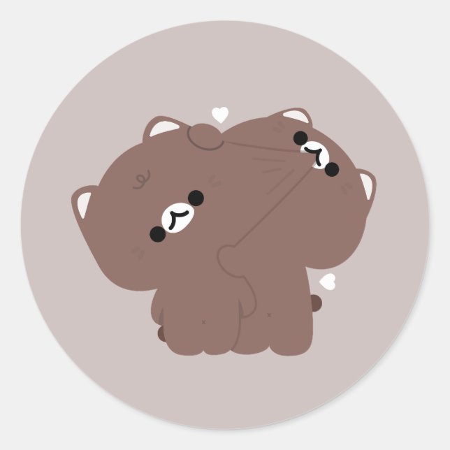 Burmese Cat Couple Runder Aufkleber (Vorderseite)