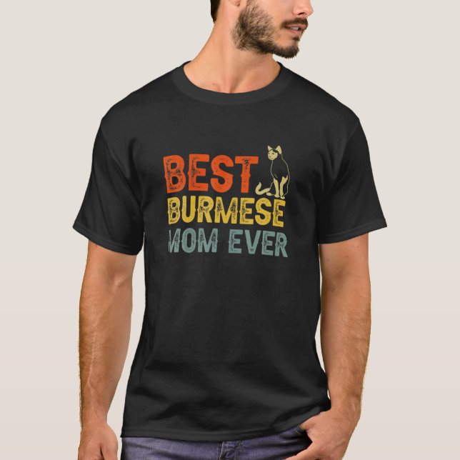 Burmese Cat Mama Eigentümer Züchter Funny Lover Ki T-Shirt (Vorderseite)