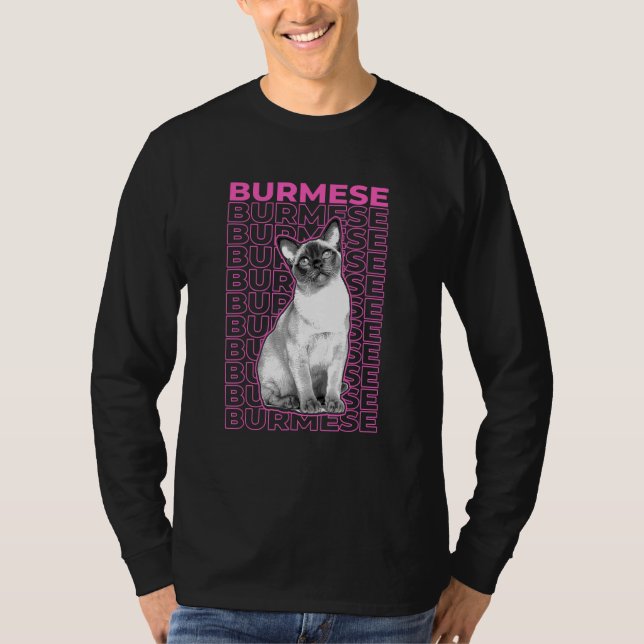 Burmese Cat Pastel Aesthetic T-Shirt (Vorderseite)