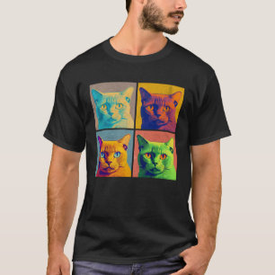 Burmese Cat Pop Illustration Farbige Tiermänner T-Shirt