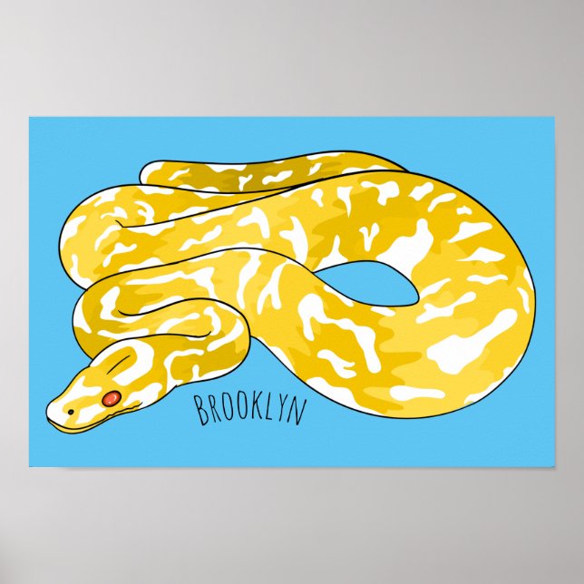 Burmese python snake cartoon illustration poster (Vorne)