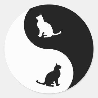Burmese Yin Yang Runder Aufkleber