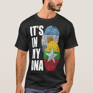 Burmesisch und argentinisch gemischte DNA-Flagge-H T-Shirt