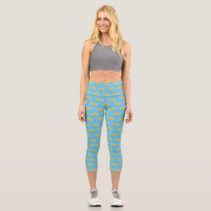 burmesische Python-Schlangen-Cartoon-Illustration Capri Leggings