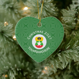 Burmesischer Myanmar-Engel Weihnachten Name Jahr H Keramik Ornament