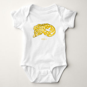 Burmische Python Schlange Cartoon Abbildung Baby Strampler